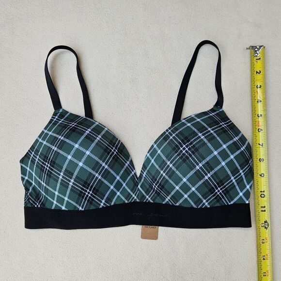 PINK Victoria's Secret Green Plaid Wear Everywhere Wireless Push Up Bra - Picture 3 of 16